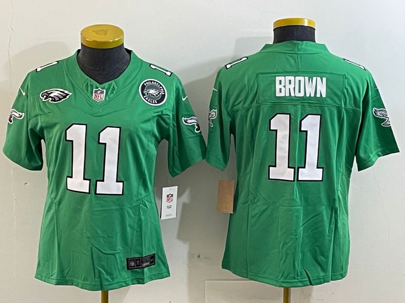 Youth Philadelphia Eagles 11 Brown Green three generations 2025 Nike Vapor Limited NFL Jersey style 5
